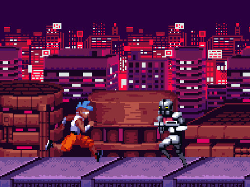 Walang katapusang Cyberpunk Runner Game